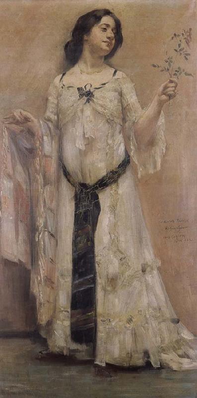 Lovis Corinth Portrat Charlotte Berend in the woman dress